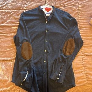 Zara Stretch Elbow Patch Shirt 44 XL